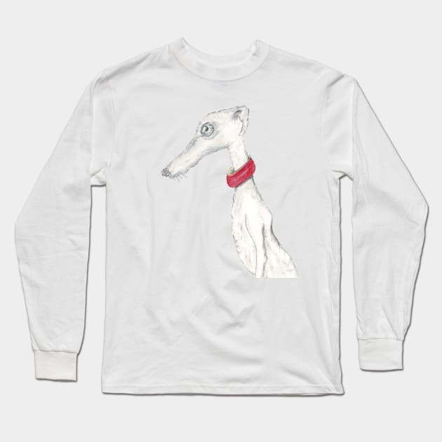 greyhound Long Sleeve T-Shirt by haresandcritters